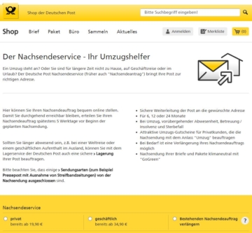 Nachsendeauftrag Formular - Deutsche Post - Online Ausfüllen